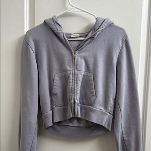 Brandy Melville Light Blue/Purple Zip-Up Hoodie